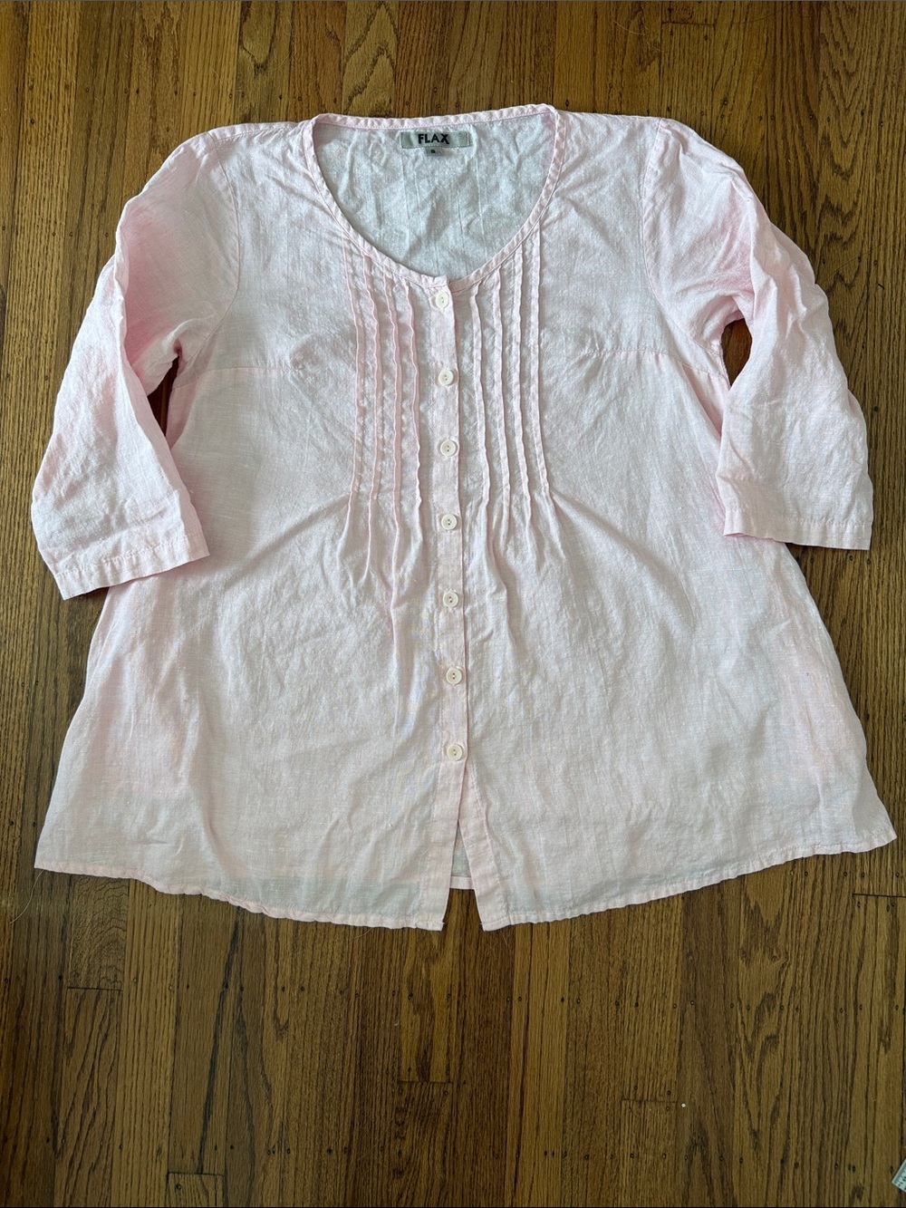 FLAX linen pintucked tunic S